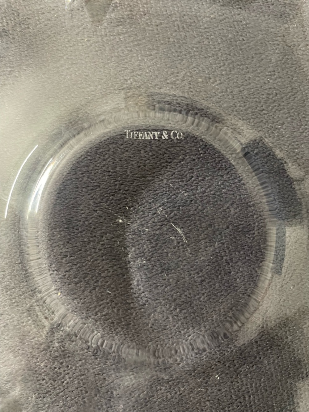 Tiffany & Co. Clear Etched Glass Serving Charger with Floral Motif - Picture 2 of 6